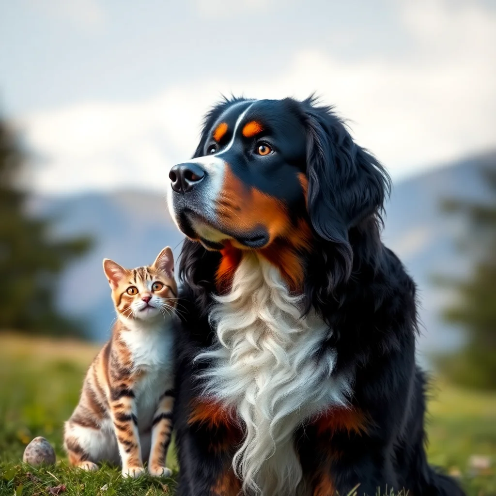 Bernes de la Montaña y gatos: ¿conviven bien?