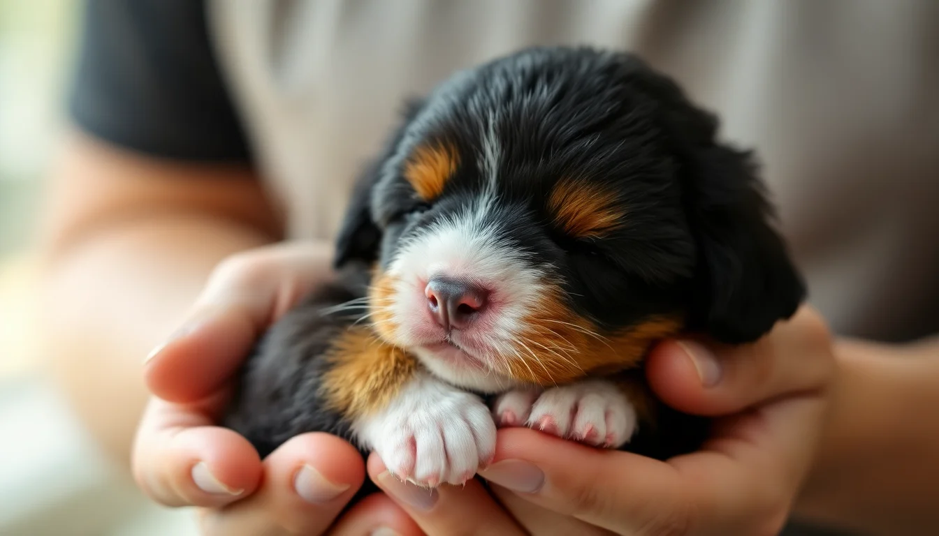 Cuidados del cachorro Bernes de la Montaña recién nacido