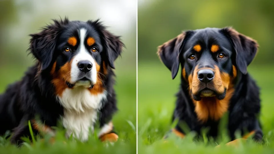 Bernes de la Montaña y Rottweiler comparados