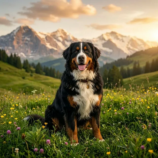 Bernes de la Montaña adulto saludable y feliz